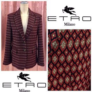 エトロ(ETRO)の未使用 ETRO エトロ レディース テーラードジャケット ダイヤ柄 サイズ42(テーラードジャケット)