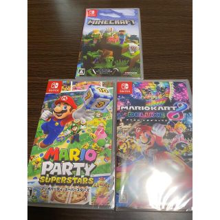 ニンテンドースイッチ(Nintendo Switch)のマリオパーティースーパースターズ、マリオカート8、マイクラ　ソフト3本セット(家庭用ゲームソフト)