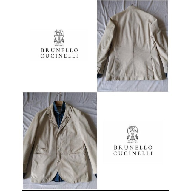 【まとめ買い】 CUCINELLI BRUNELLO - グレージュ スエードジャケット　S Cucinelli Brunello レザージャケット