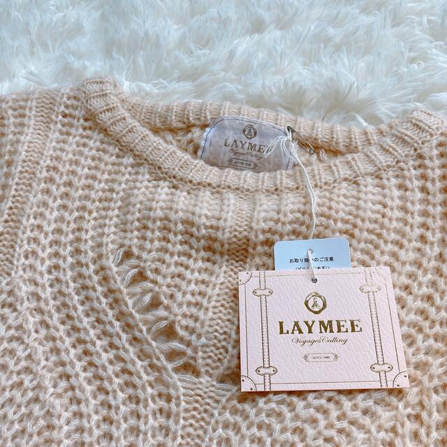 LAYMEE(レイミー)の新品❗未使用　LAYMEE レイミー ニット　セーター　ピンク　ざっくり編み　Ｆ レディースのトップス(ニット/セーター)の商品写真