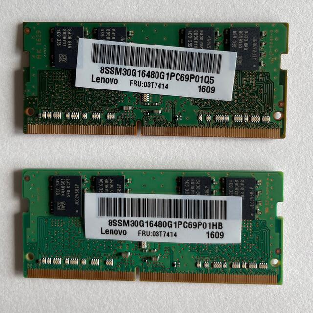 SAMSUNG SO-DIMM DDR4 メモリー8GB2枚 1