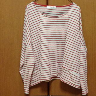 ミスティウーマン(mysty woman)のドルマン型ボーダートップス(Tシャツ(長袖/七分))