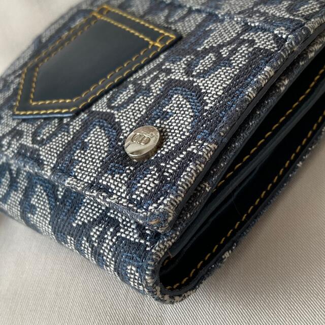 Dior クリスチャン ディオール トロッター 二つ折り財布 ネイビー 美品
