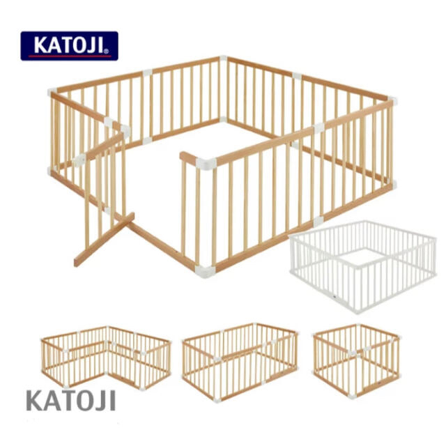 KATOJI(カトージ)のカトージベビーサークル　新品未使用ホワイト キッズ/ベビー/マタニティの寝具/家具(ベビーサークル)の商品写真