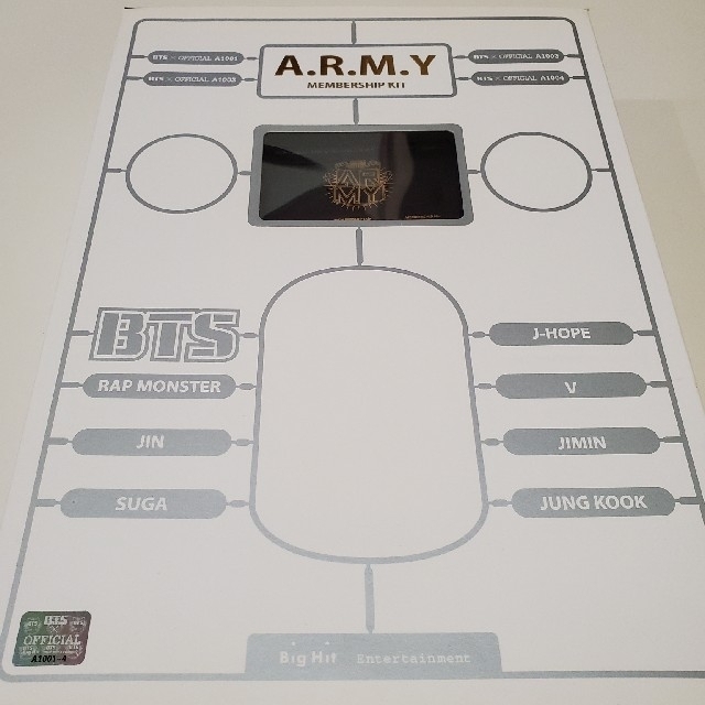 防弾少年団　BTS 　A.R.M.Yファンクラブ　1期　メンバーシップキット
