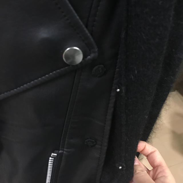 SNIDEL(スナイデル)のSnidel アンゴラ ライダースジャケット カーディガン 大幅値下げ レディースのジャケット/アウター(ライダースジャケット)の商品写真