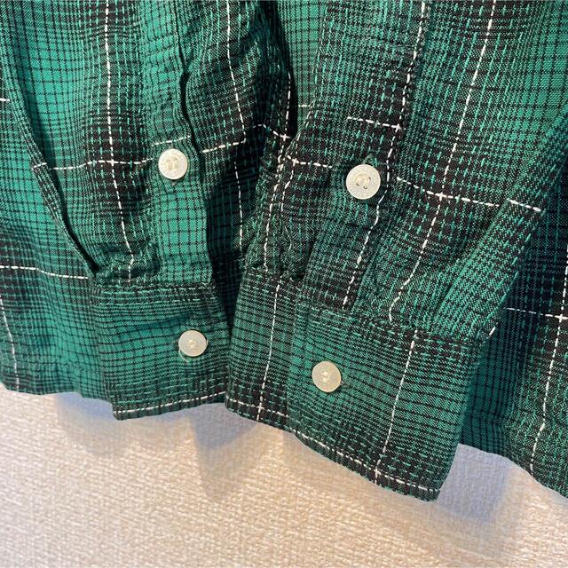 【極美品】ヒステリックグラマー チェックシャツ オープンカラー S 緑 刺繍