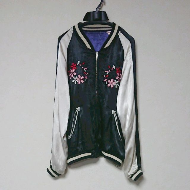 IOLANI イオラニ 居楽仁】桜刺繍リバーシブルスカジャン M www