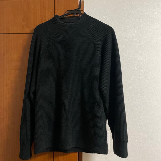 UNIQLO(ユニクロ)のローゲージモックネックセーター(長袖) 黒black Lサイズ メンズのトップス(ニット/セーター)の商品写真