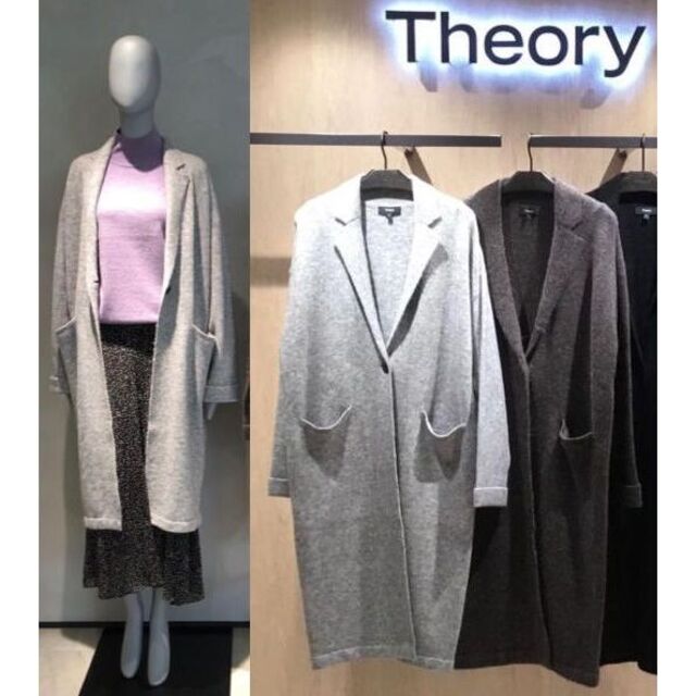 【美品】セオリー　Theory　2way ベロア　コート　グレー