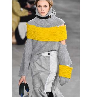 Sacai アシンメトリージップアップウールニットプルオーバー ニット