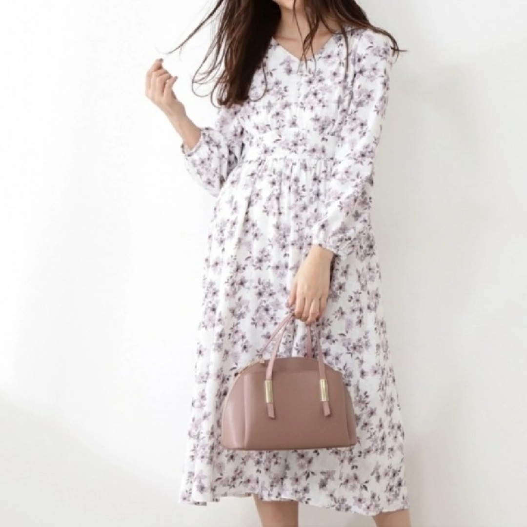 美品 プロポーション ホワイト花柄ワンピース-connectedremag.com