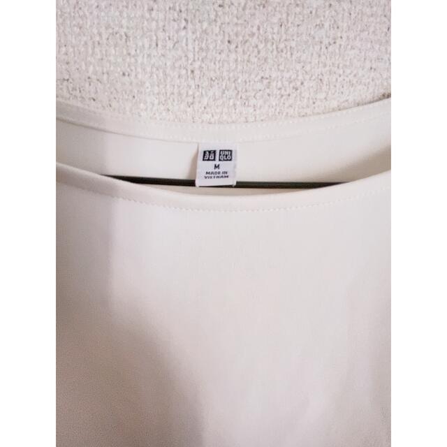 UNIQLO(ユニクロ)のUNIQLO 半袖 トップス カットソー ホワイト 白 シンプル レディースのトップス(Tシャツ(半袖/袖なし))の商品写真