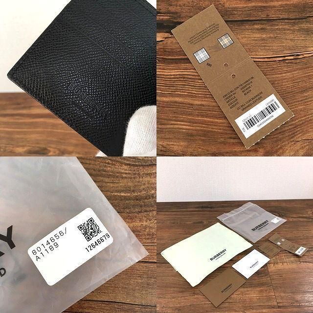 未使用品 BURBERRY 二つ折り財布 ブラック レザー 385