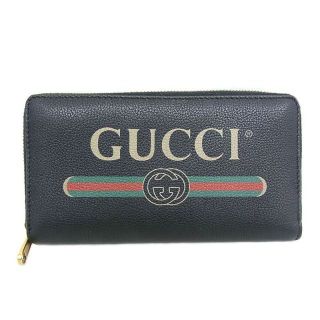 グッチ(Gucci)のグッチ　ヴィンテージロゴプリント　ラウンドファスナー　長財布　496317(長財布)