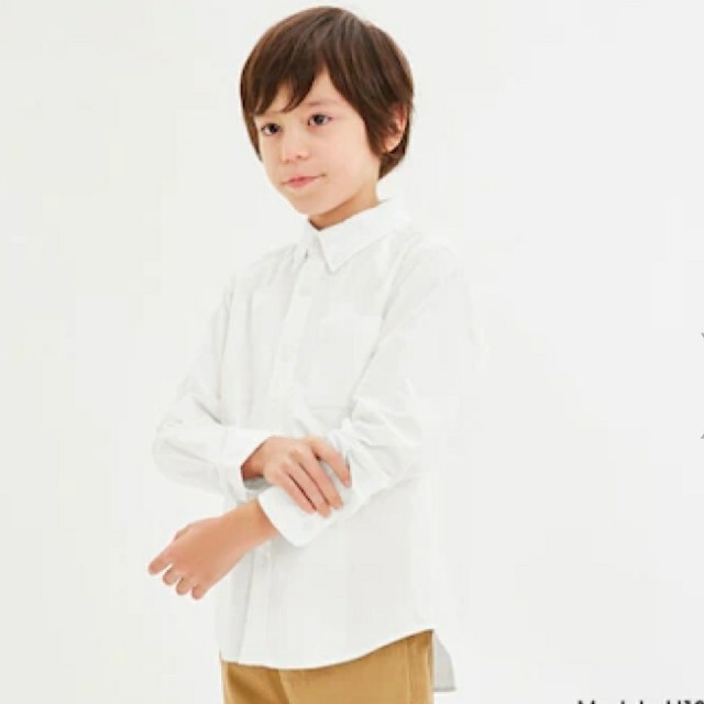 GU(ジーユー)の美品 GU 白シャツ サイズ150 キッズ/ベビー/マタニティのキッズ服男の子用(90cm~)(ブラウス)の商品写真