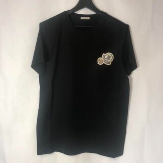 モンクレール(MONCLER)のXLサイズ Moncler モンクレール ダブルロゴ入りTシャツ ブラック(Tシャツ/カットソー(半袖/袖なし))