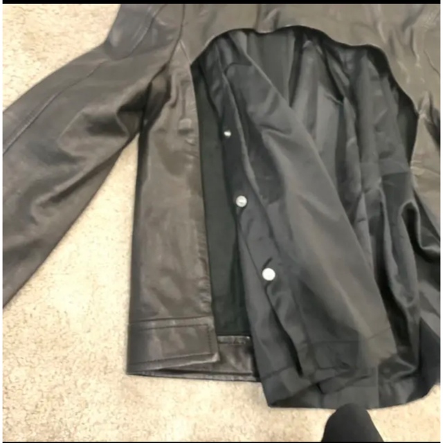 BEAMS(ビームス)の未使用品 RBSビームス 本革 ライダースジャケット 後 異素材 バックギャザー レディースのジャケット/アウター(ライダースジャケット)の商品写真