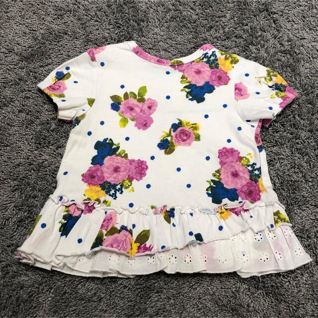 hakka baby(ハッカベビー)のhakka baby ハッカベビー　90 花柄　Tシャツ　レース　トップス キッズ/ベビー/マタニティのキッズ服女の子用(90cm~)(Tシャツ/カットソー)の商品写真