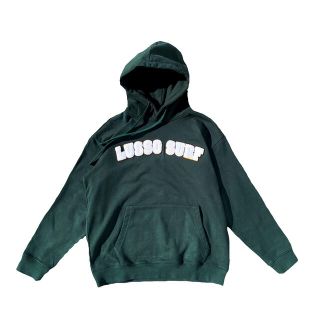 ステューシー(STUSSY)のお揃いでも◎シェニールロゴフーディー　Lサイズ　グリーン　パーカー　ロンハーマン(パーカー)