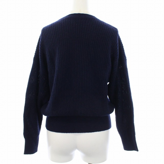 レッド ヴァレンティノ ニット セーター 長袖 プルオーバー フリル襟 XS 紺 レディースのトップス(ニット/セーター)の商品写真