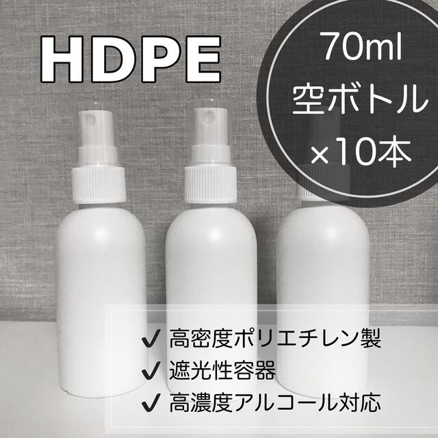 詰め替えボトル 70ml 10本セット スプレーボトル アルコール対応 遮光