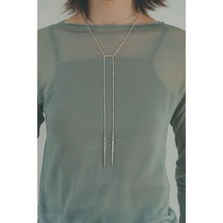 CLANE LONG DROP LINE NECKLESS シルバー(ネックレス)