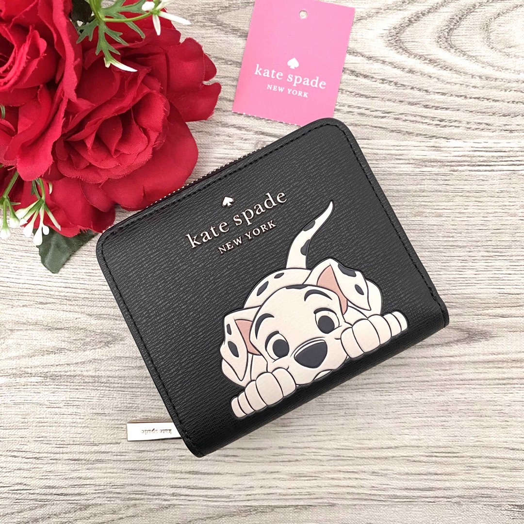 新品》kate spade ケイトスペード ディズニー レザー 折り財布 - 財布