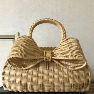 バッグanatelier　リボンかごバッグ　美品　アナトリエ