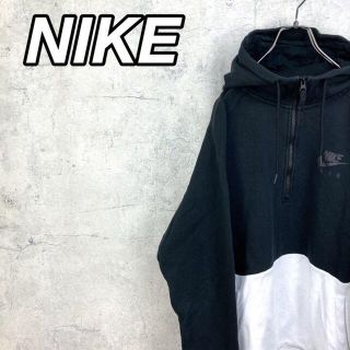 ナイキ(NIKE)の希少 90s ナイキ ハーフジップパーカー プリント ビッグシルエット(パーカー)