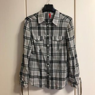 エイチアンドエム(H&M)のH&M チェックシャツ　グレー(シャツ/ブラウス(長袖/七分))