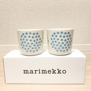 マリメッコ(marimekko)のマリメッコ　プケッティ　ラテマグ　ブルー(食器)