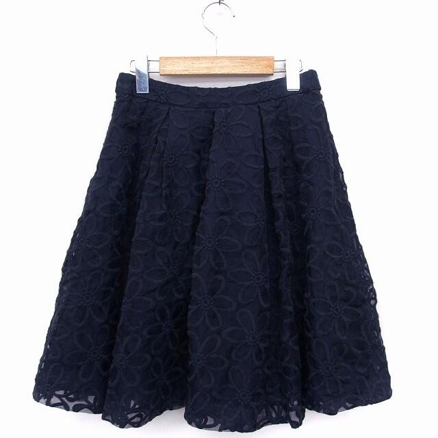 DRESSLAVE(ドレスレイブ)のドレスレイブ DRESSLAVE タック フレア スカート オーガンジー 刺繍 レディースのスカート(ひざ丈スカート)の商品写真
