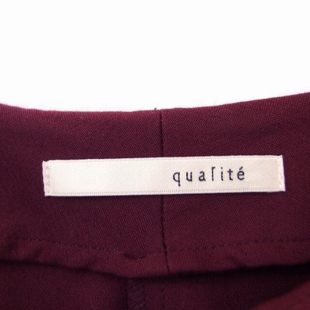 qualite(カリテ)のカリテ qualite ペプラム テーパード パンツ 無地 タック 0 レッド レディースのパンツ(その他)の商品写真