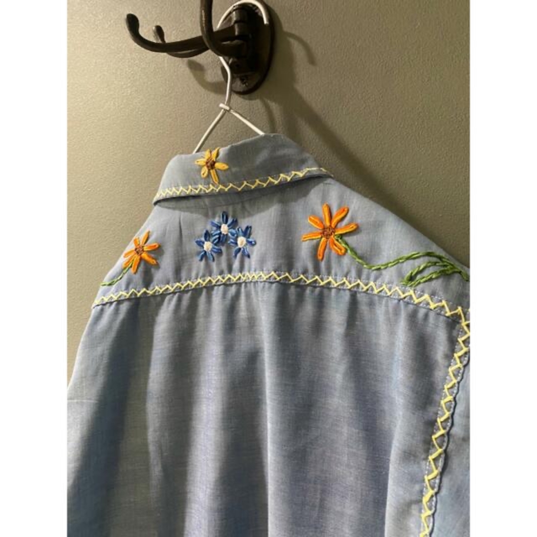 古着 ビンテージ 70s ハンドメイド 花柄 刺繍 ヒッピー 長袖 古着 ビンテージ 70s ハンドメイド 花柄 刺繍 ヒッピー 長袖