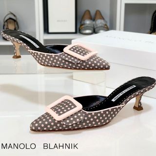 マノロブラニク(MANOLO BLAHNIK)の3643 マノロブラニク ファブリック バックル ミュール パンプス(ミュール)