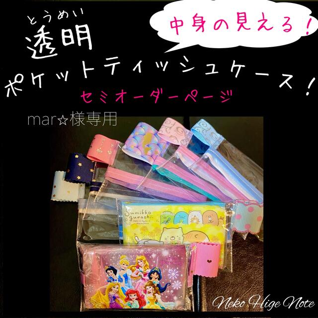 mar⭐︎様専用【セミオーダー2コ】中身がみえる！透明ポケット