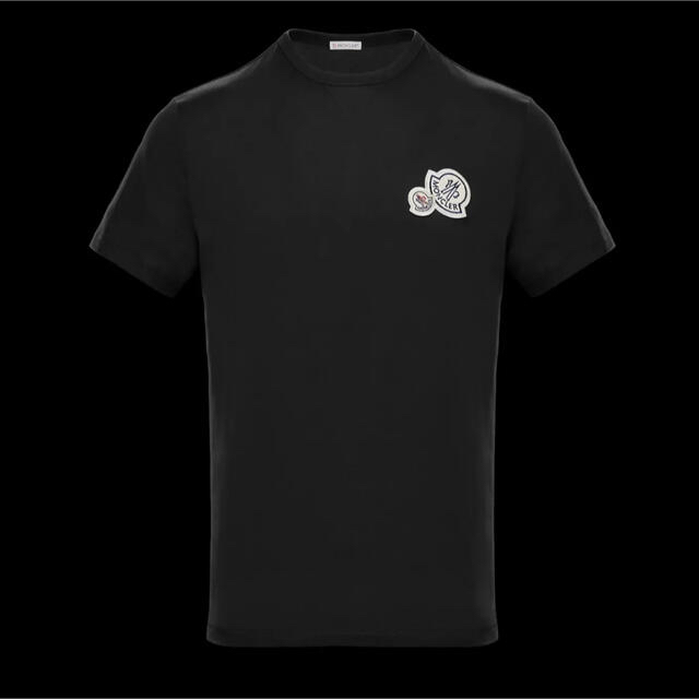 【送料無料】 - MONCLER うーまんぼ様専用　XLサイズ ブラック ダブルロゴ入りTシャツ Moncler Tシャツ/カットソー(半袖/袖なし)