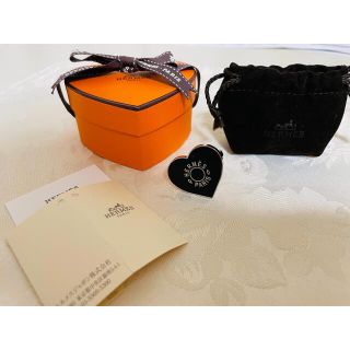 エルメス(Hermes)のエルメス　スカーフリング　ハート　黒(バンダナ/スカーフ)