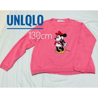 ユニクロ(UNIQLO)のUNIQLO×Disney ガールズニット ミニーマウス 130cm 綿98%(Tシャツ/カットソー)