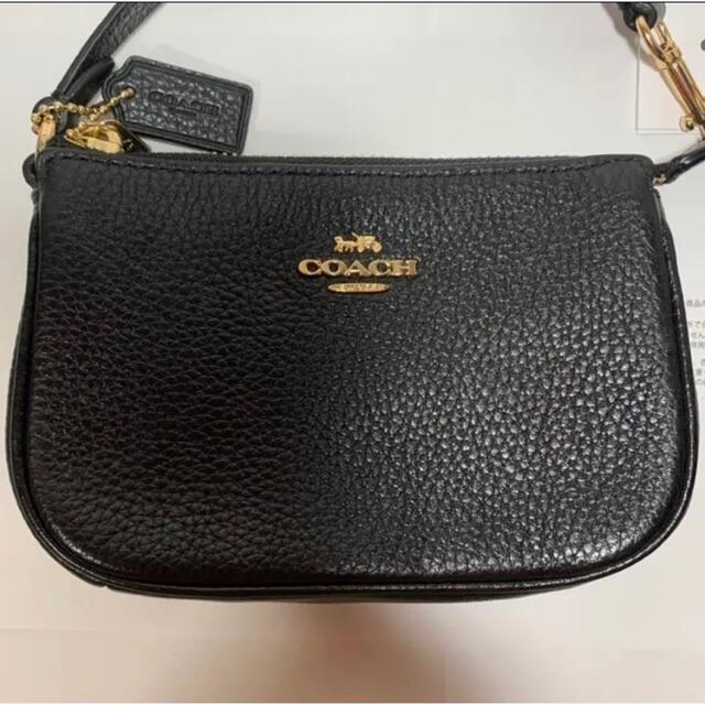 COACH(コーチ)の【極美品】コーチ ワンショルダー ミニバッグ アクセサリーポーチ レザー 黒 レディースのバッグ(ショルダーバッグ)の商品写真