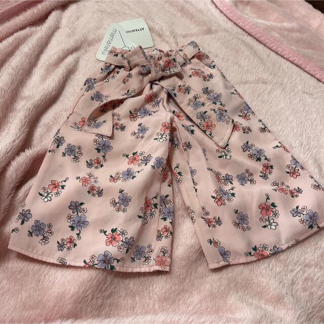 新品　花柄ワイドパンツ　80 キッズ/ベビー/マタニティのキッズ服女の子用(90cm~)(パンツ/スパッツ)の商品写真