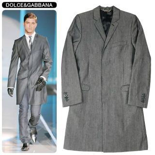 ドルチェアンドガッバーナ(DOLCE&GABBANA)の07AW ドルチェ&ガッバーナ 最高級コットンウールツイル比翼チェスターコート(チェスターコート)