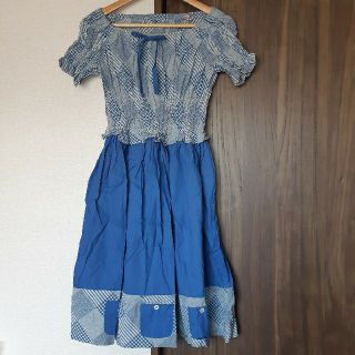 ベティーズブルー(BETTY'S BLUE)のBETTY'S BLUE　ベティーズブルー　ワンピース　青　チェック　リボン(ひざ丈ワンピース)