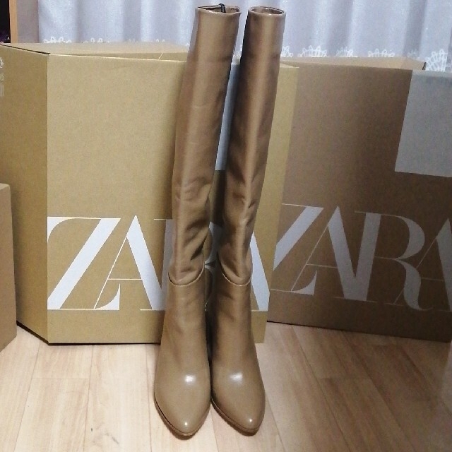 ZARA - Zaraスペイン製定価17990円レザーハイヒールブーツ38の通販 by ...