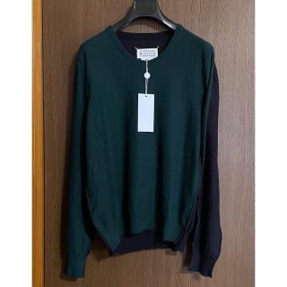 マルタンマルジェラ(Maison Martin Margiela)の濃紺S新品 メゾン マルジェラ Spliced ニット セーター ダークグリーン(ニット/セーター)