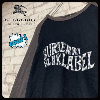 バーバリーブラックレーベル(BURBERRY BLACK LABEL)の【レアグラフィック】バーバリーブラックレーベル/ロンT ラグラン 刺繍ロゴ(Tシャツ/カットソー(七分/長袖))