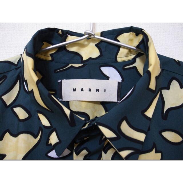 マルニ MARNI 柄シャツ　リーフ柄　グリーン美品