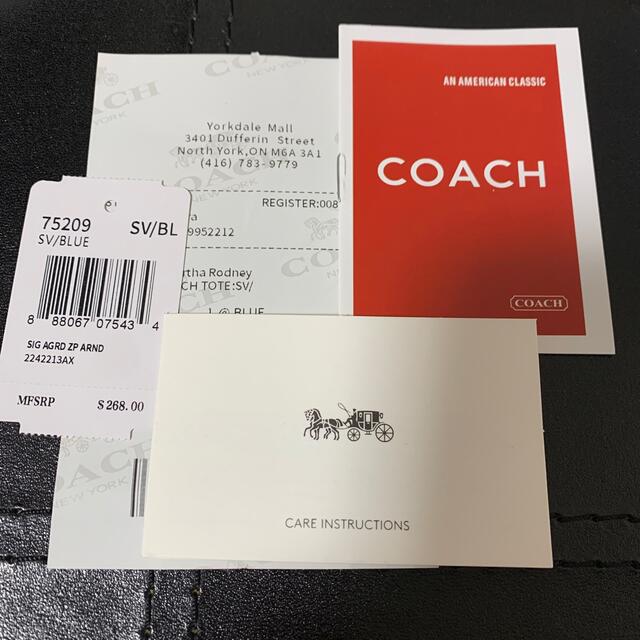 COACH(コーチ)のショプバ・箱付き　長財布　ブルー×ブラック　父の日 メンズのファッション小物(長財布)の商品写真