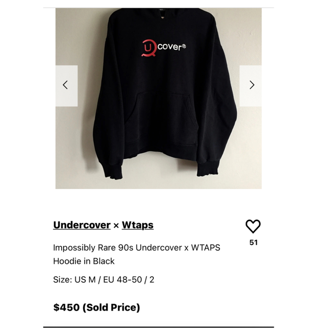 UNDERCOVER  WTAPS SWEAT SHIRT サイズXL